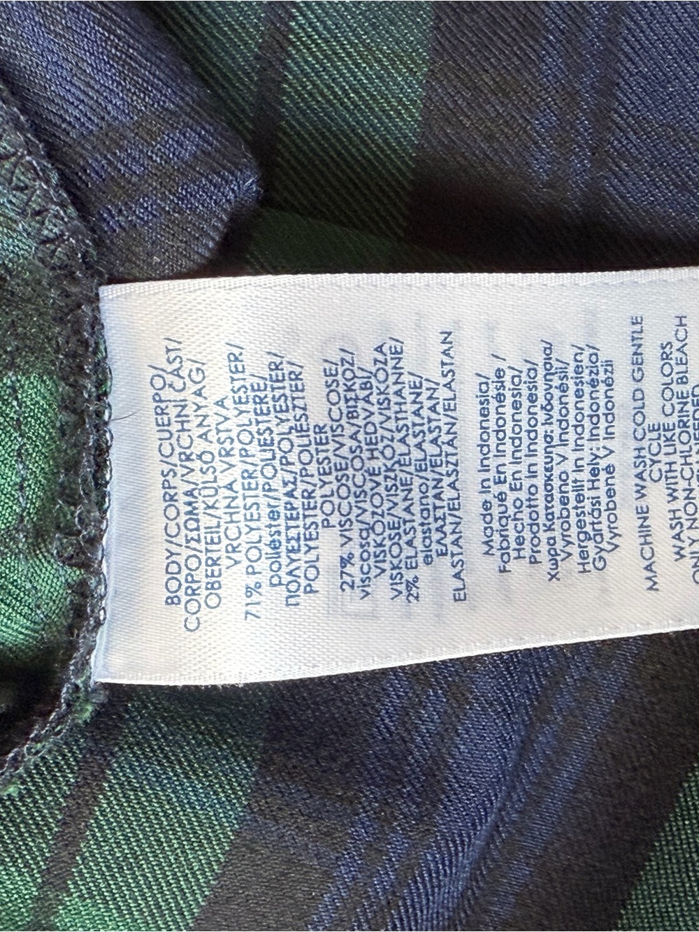 Chaps Green and Navy Plaid Chinos - Picture 4 of 4